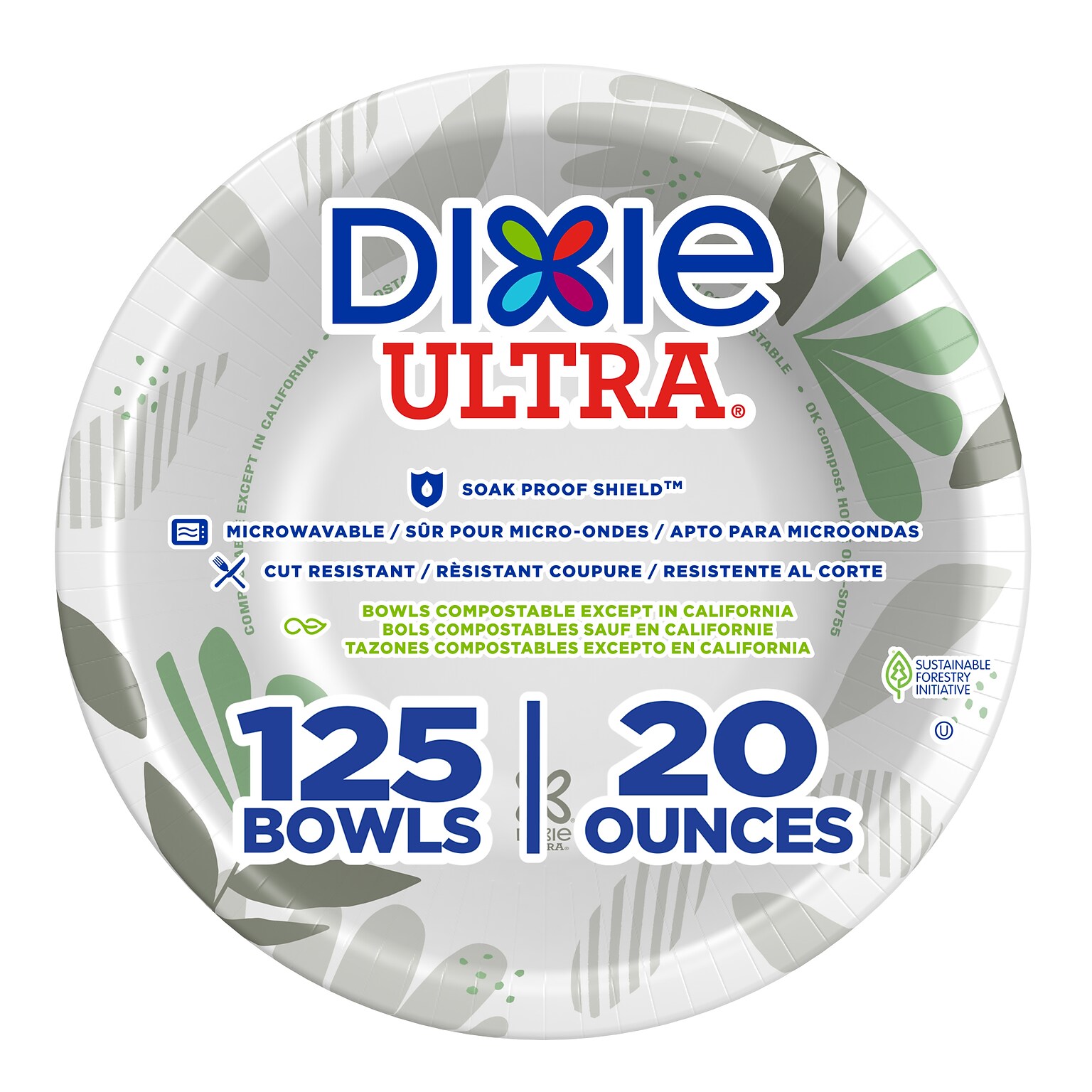 Dixie Ultra Pathways Paper Bowl, 20 oz., Multicolored, 125 Bowls/Pack (SX20PATH)