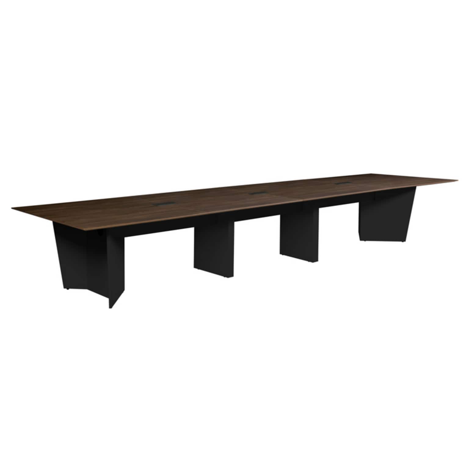 Regency Array 192W x 48D Conference Table with Grommet, Neo Walnut/Black (ACT19248NWBK)