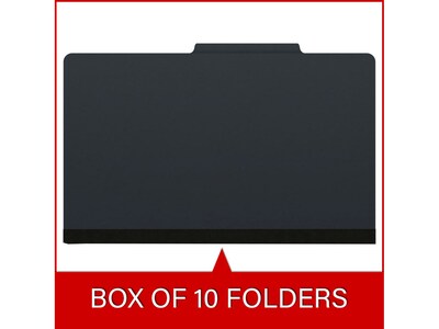 Medical Arts Press Pressboard Classification Folder, 1 Divider, 2" Expansion, Legal Size, Black, 10/Box (DV-T52-14-3BLK)