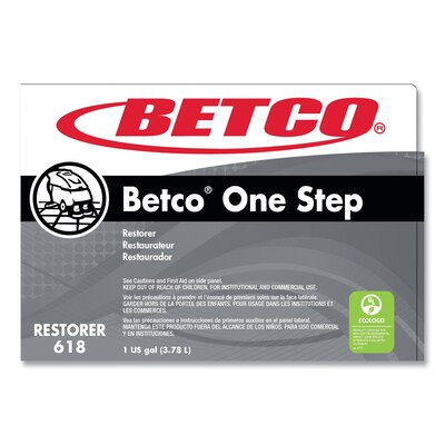 Betco One Step Floor Restorer, Lemon Scent, 1 Gal. Bottle, 4/Carton (BET6180400)