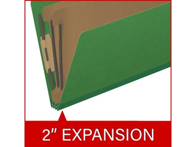 Medical Arts Press Pressboard Classification Folder, 2 Dividers, 2" Expansion, Legal Size, Moss Green, 10/Box