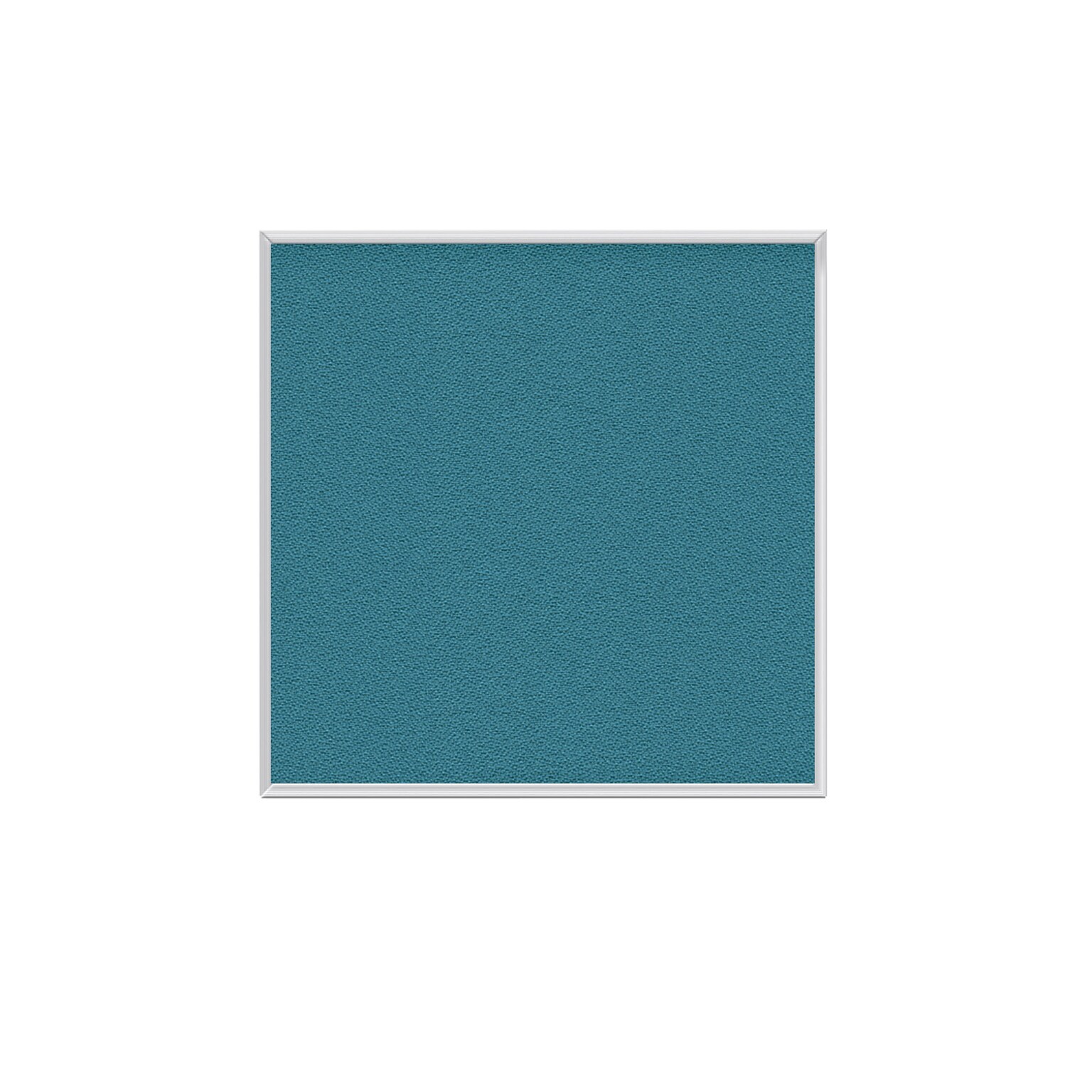Ghent Fabric Bulletin Board, Satin Aluminum Frame, 4’H x 4W, Teal (AT44F97)