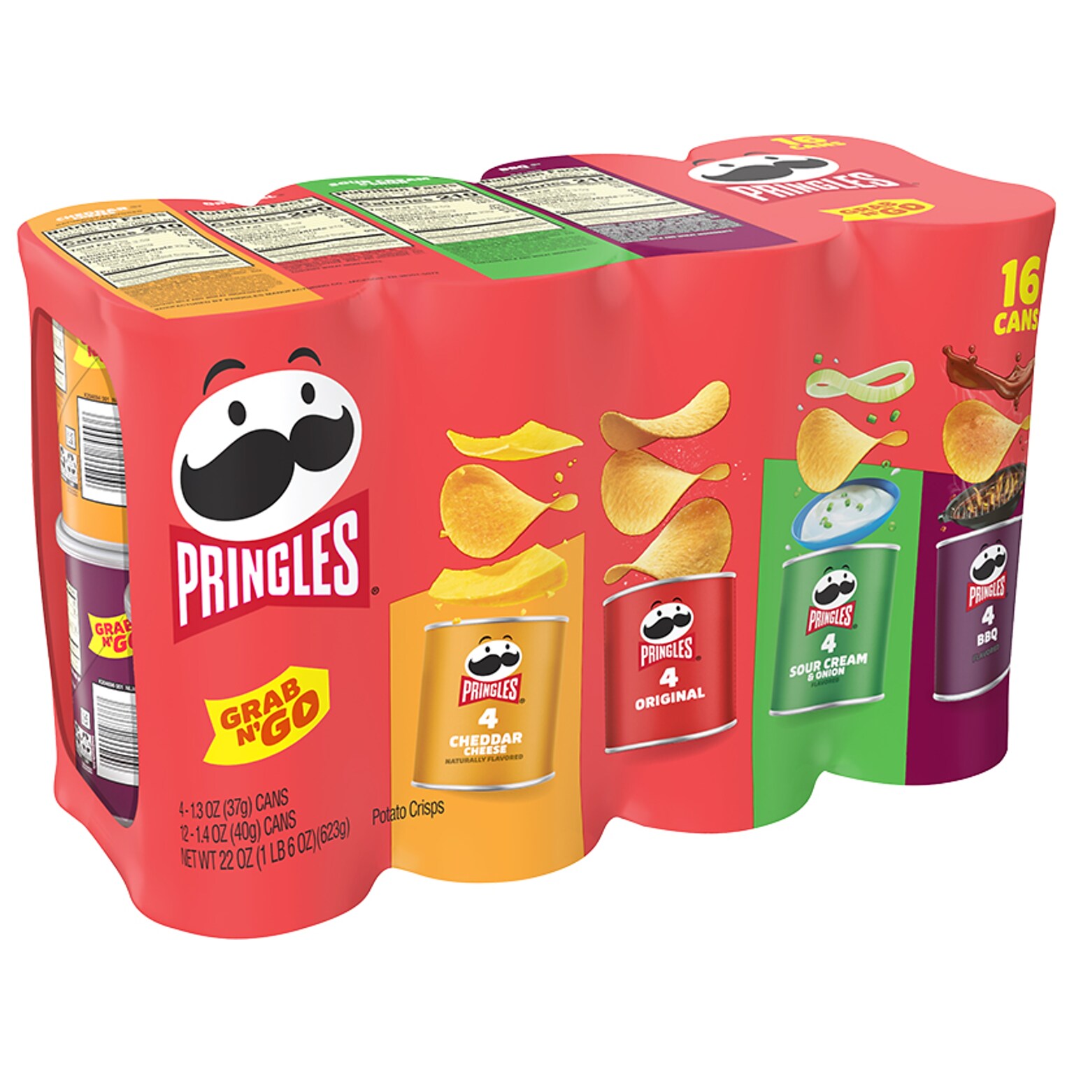 Pringles Grab & Go Multipack, 22 oz., 16 Cans/Carton (3800027372)