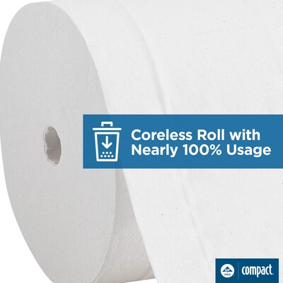 Compact® 4-Roll Quad Coreless Toilet Paper Dispenser by GP PRO, Black, 11.750” W x 6.900” D x 13.250” H (56744B)