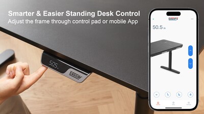 ErgoAV Adjustable Height Legs for Sit Stand Desk/Table, Black (ERDF1-01B)