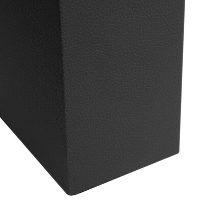 Lalia Home Lexington 21" Leather Base Modern Home Décor Bedside Table Lamp, White Rectangular Fabric Shade, Black (LHT-3008-BK)