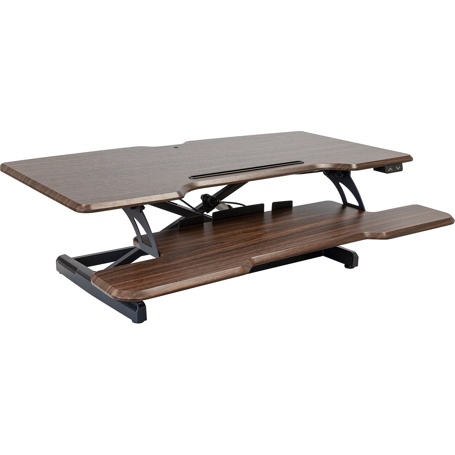 Mount-It! 38W Electric Rectangular Adjustable Standing Desk Converter, Dark Walnut (MI-8011)