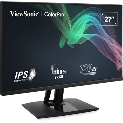 ViewSonic ColorPro 27" QHD IPS 120 Hz Monitor, Built-In Speaker, Height Adjustable, Black (VP2756A-2K)