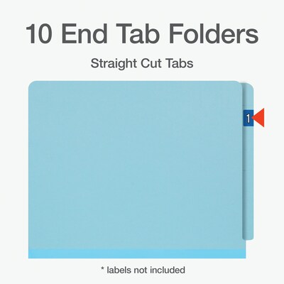 Pendaflex Pressboard Classification Folder, 2-Dividers, 2 Expansion, Letter Size, Blue, 10/Box (1007077)