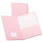 Oxford Twin-Pocket Folder, Embossed Leather Grain Paper, Pink, 25/Box (57568EE)