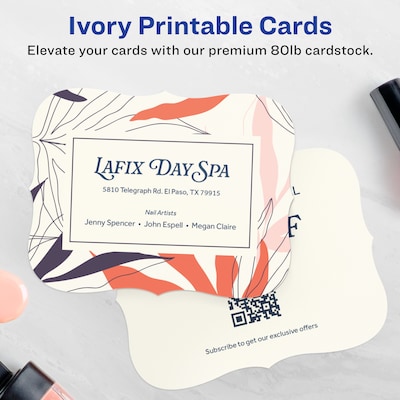 Avery Integrated Cards, 4.25 x 5.5, Matte Ivory, 20/Pack (95277)