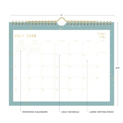 2026-2027 Blue Sky Wirebound Splatter Dot 8.75 x 11 Academic Monthly Wall Calendar, Assorted Colors (149045-A27)