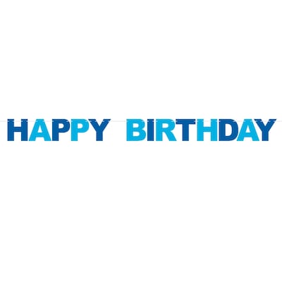 Party City Happy Birthday Letter Banner, Blue (AM121074)
