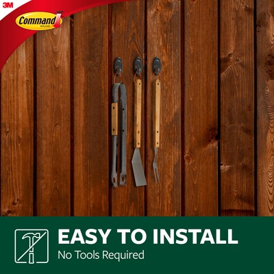Command  Medium Terrace Hooks, 3 lb., Slate, 2/Pack (17086S-AWES)