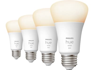 Philips Hue 60W Equivalent A19 LED Smart Light Bulb, Warm White, 4/Pack  (476977)