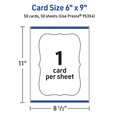 Avery Integrated Cards, 6" x 9", Glossy White, 50/Box (95354)