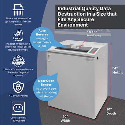 Formax 8400HS-1 8-Sheet Cross-Cut High-Security Office Shredder (FD8400HS-1)