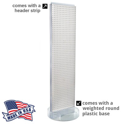 Azar Revolving Studio Base 60" x 16" Pegboard Floor Stand, Clear (700780-CLR-6C50)