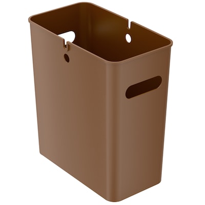 iTouchless SlimGiant Polypropylene Trash Can with no Lid, Toffee Brown, 4.2 gal., 2/Pack (SG105Nx2)