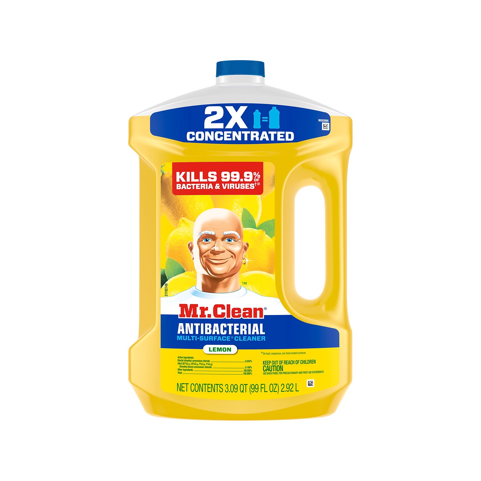 Mr. Clean Antibacterial Multi-Surface Cleaner, Lemon Scent, 99 Fl. Oz. (18551)