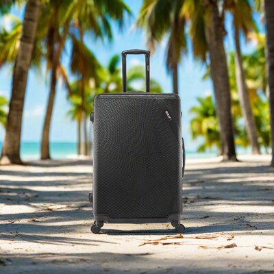 DUKAP Discovery 29.52" Hardside Suitcase, 4-Wheeled Spinner, TSA Checkpoint Friendly, Black (DKDIS00L-BLK)