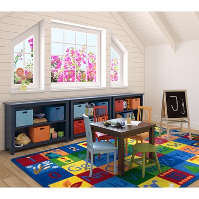 Joy Carpets Around the Block II Nylon 5'4" x 7'8" Machine Tufted Rug, Multicolored (2009C)