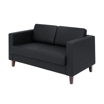 Flash Furniture Hercules Artemis LeatherSoft Reception Loveseat, Black (ZB89212SBLK)