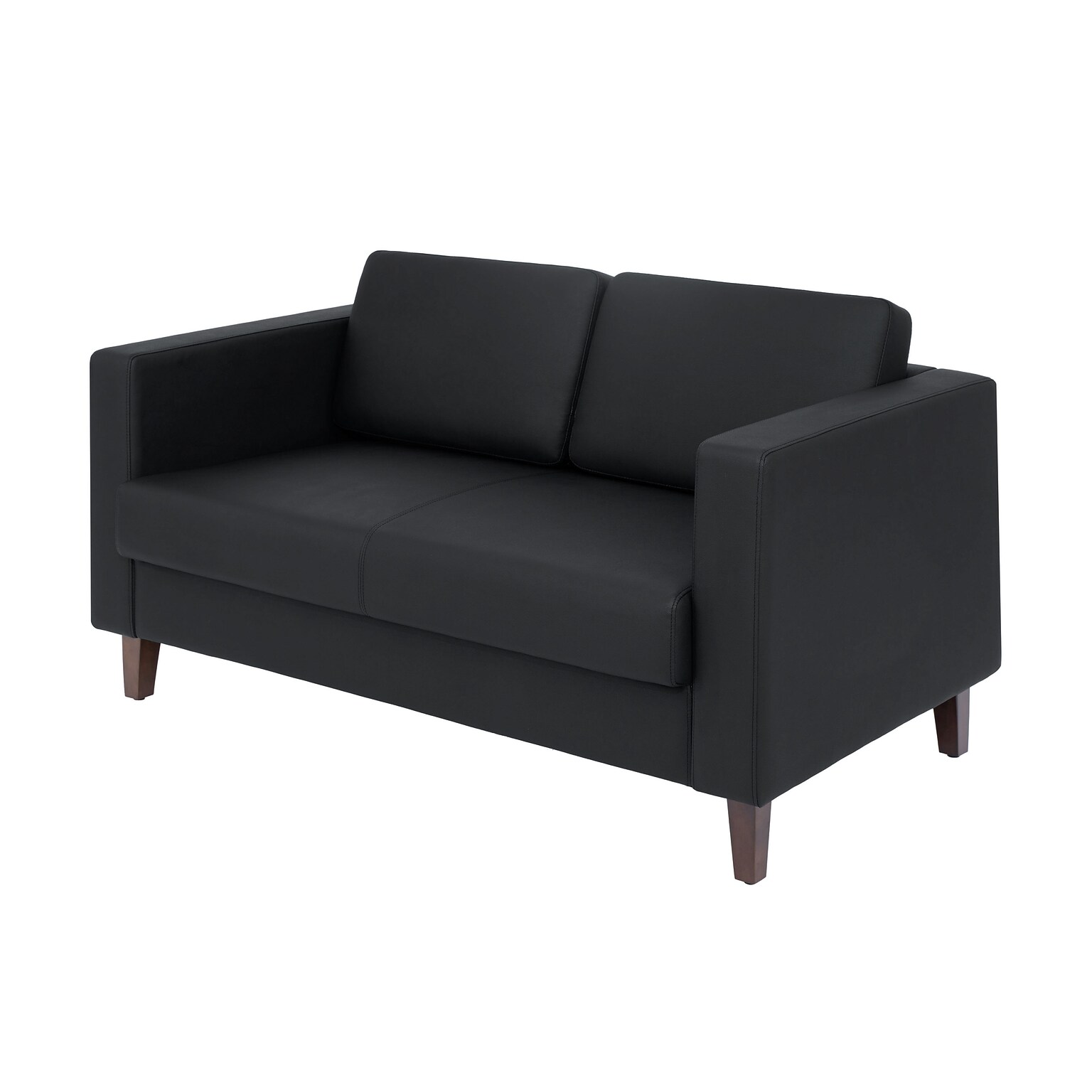 Flash Furniture Hercules Artemis LeatherSoft Reception Loveseat, Black (ZB89212SBLK)