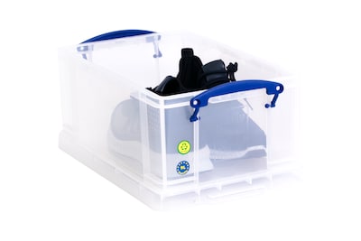 Really Useful Box 9.51 Quart Storage Box with Latching Lid, Plastic, Clear (9L CL)