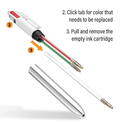 BIC 4-Color Shine Retractable Ballpoint Pen, Medium Point, Assorted Ink, 3/Pack (MMMTP31-AST)