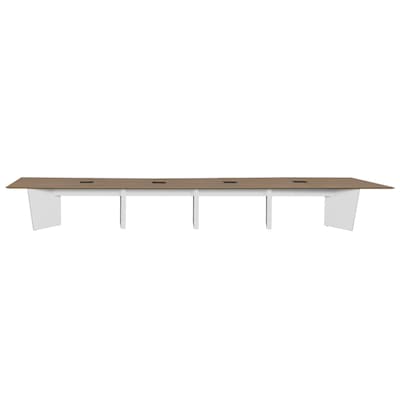 Regency Array 240"W x 48"D Conference Table with Grommet, Noble Oak/White (ACT24048NOWH)