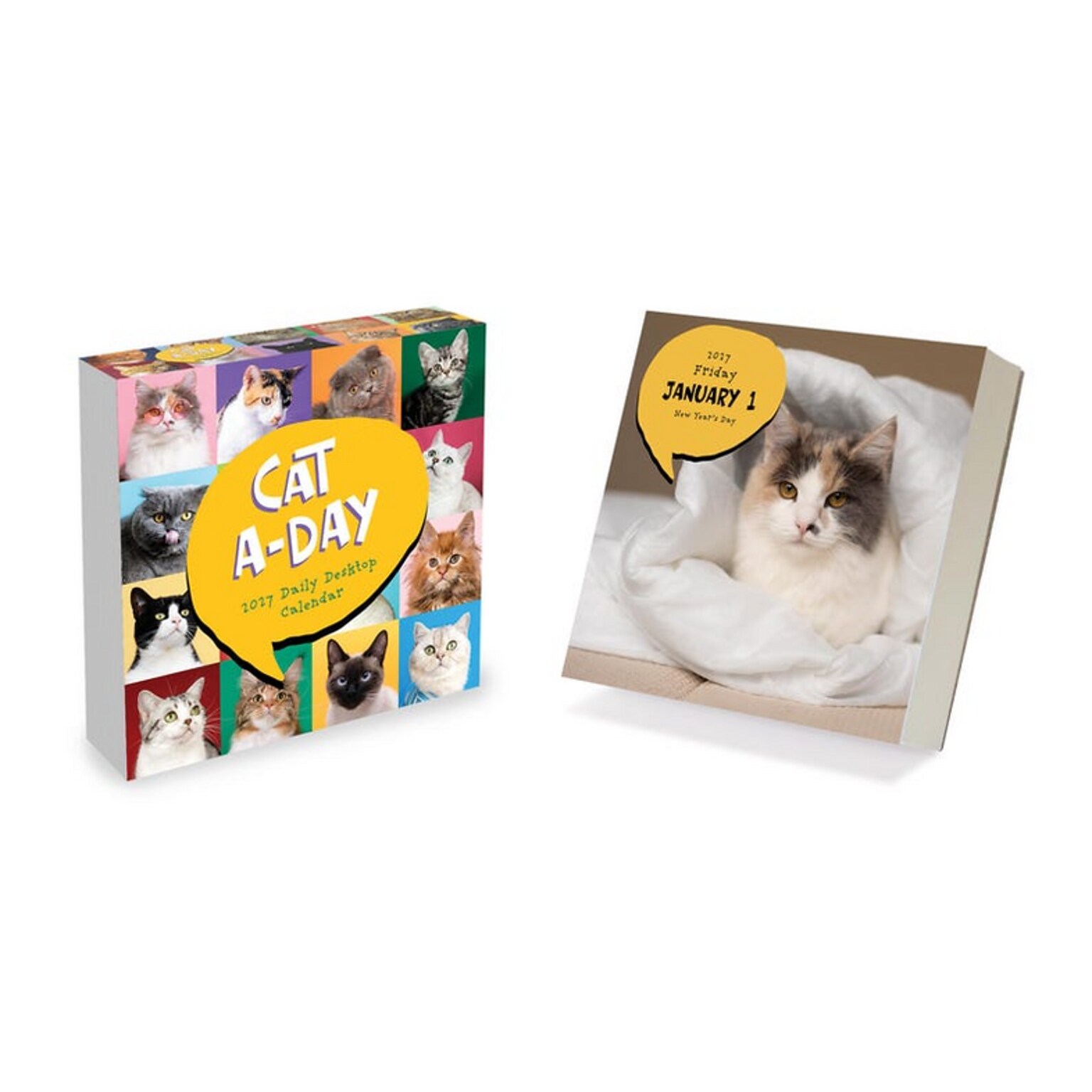 2027 TF Publishing Cat A Day 5.25 x 5.25 Daily Day-to-Day Calendar, Multicolored (27-3002)