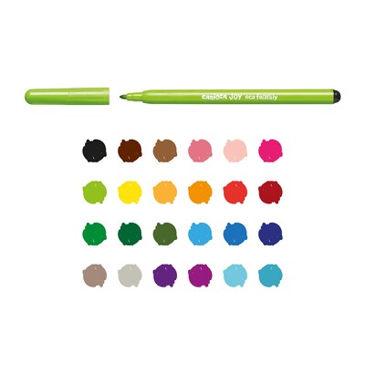 CARIOCA Joy Eco Washable Kids Markers, Fine Tip, Assorted Colors, 24/Pack, 2/Bundle (CRA43463-2)