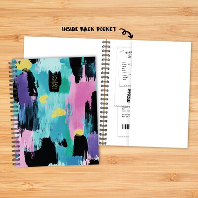 2025-2026 Willow Creek Abstract Art 8.5" x 11" Academic Year Weekly & Monthly Planner, Multicolored (56790)