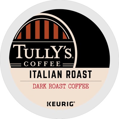 Tully's Italian Roast Coffee, Dark Roast, Keurig® K-Cup® Pods, 24/Box (193019)