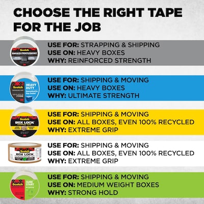 Scotch Heavy Duty Strapping Tape, 1.88" x 30 yds., 3" Core, Translucent (8950-RD-6GC)