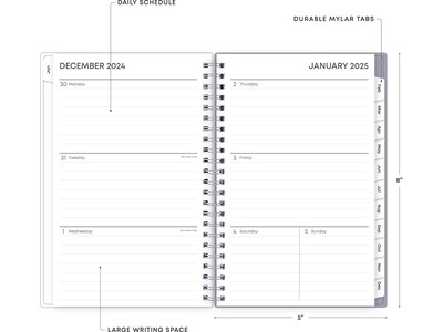 2025 Blue Sky Laila 5" x 8" Weekly & Monthly Planner, Plastic Cover, Multicolor (137276-25)