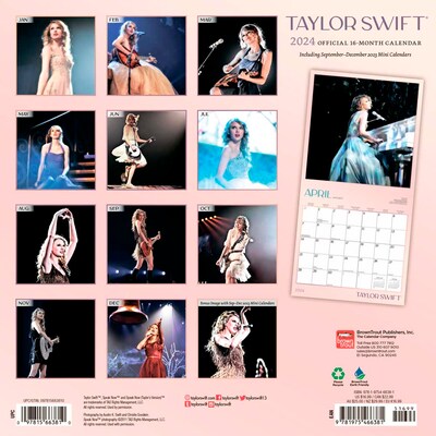 2024 BrownTrout Taylor Swift Official 12 x 24 Monthly Wall Calendar (9781975466381)