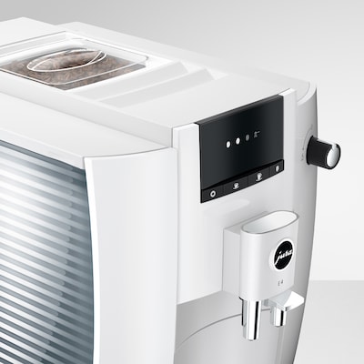JURA E4 2-Cups Coffee & Espresso Machine Combination, Piano White (15560)