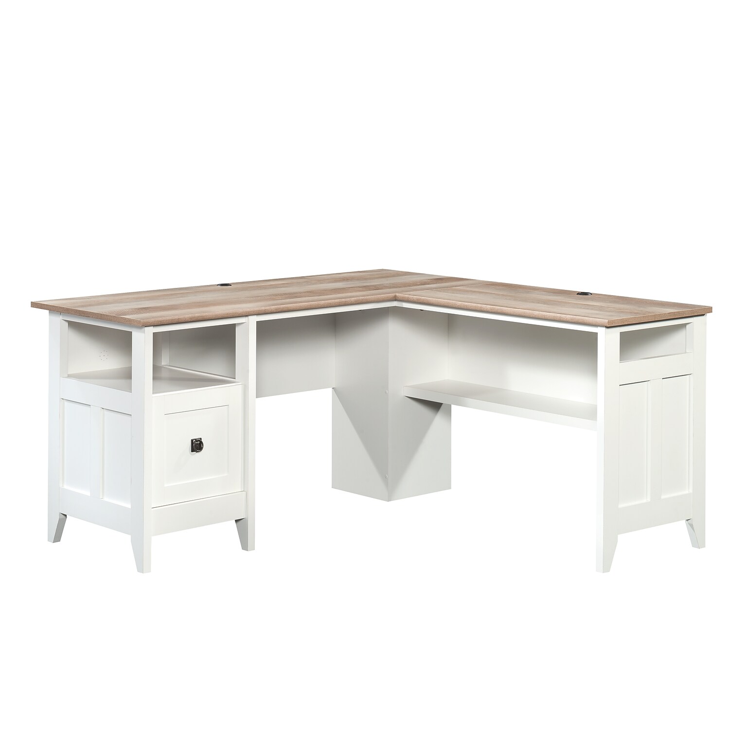Sauder August Hill 59W L-Shaped Home Office Desk, Soft White (430758)