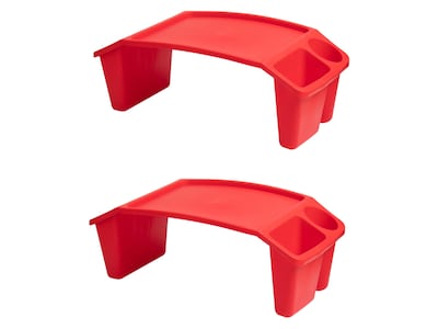 Mind Reader 10.75 x 22.25 Plastic Kids Lap Desk Activity Tray, Red, 2/Pack (2KIDLAP-RED)