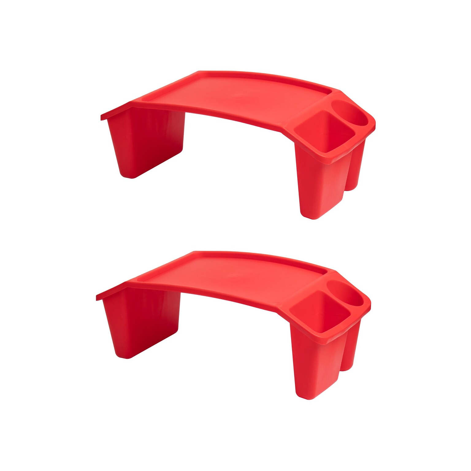 Mind Reader 10.75 x 22.25 Plastic Kids Lap Desk Activity Tray, Red, 2/Pack (2KIDLAP-RED)