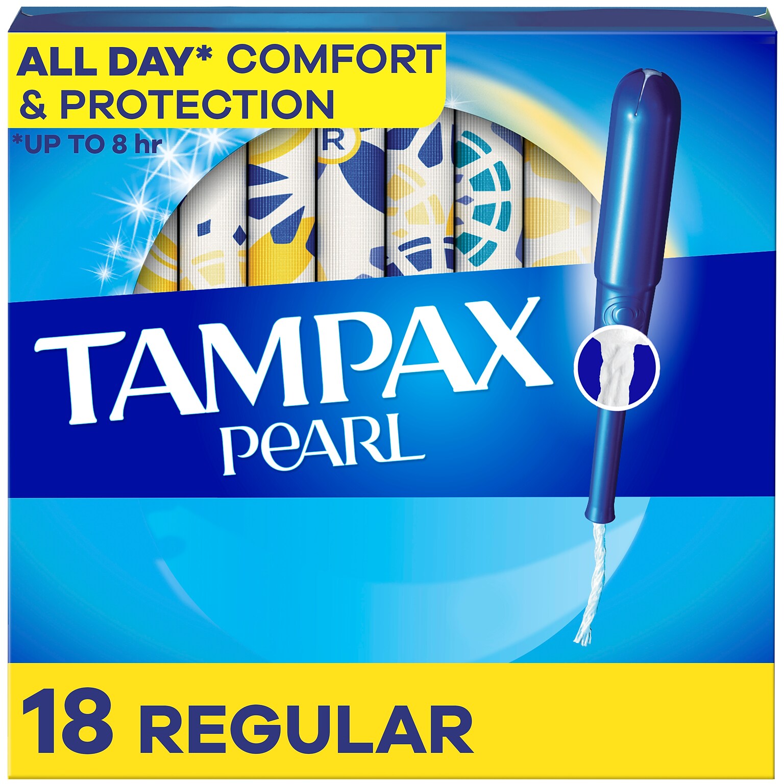 Tampax Pearl Regular Absorbency Tampons, 18/Box (00073010004542)