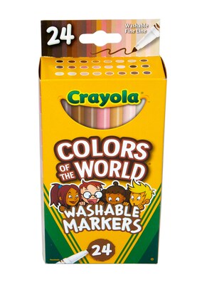 Crayola Pip-Squeaks Skinnies Washable Markers, Assorted Colors, 64