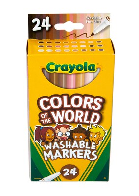 Crayola 24 ct. Colors of the World Washable Fine Line Markers (58-7810)