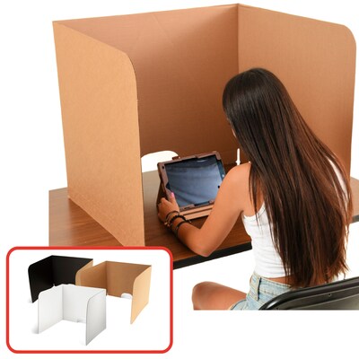 Classroom Products Foldable Cardboard Freestanding Privacy Shield, 24"H x 28"W, Kraft, 20/Box (2420 KR)