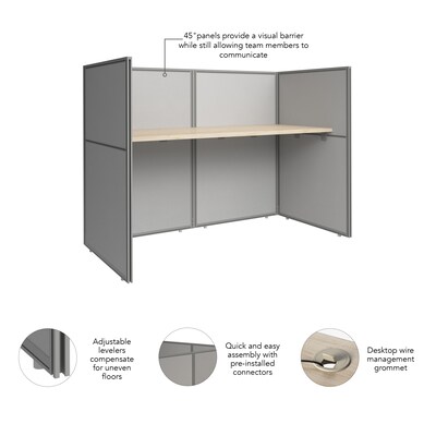 Bush Business Furniture Easy Office 45"H x 61"W Cubicle Panel Workstation, Natural Elm (EOD260NE-03K)