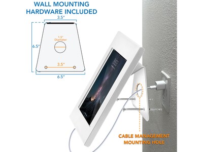 Mount-It! Adjustable Anti-Theft iPad Countertop Stand/Wall Mount, White (MI-3775W_G10)