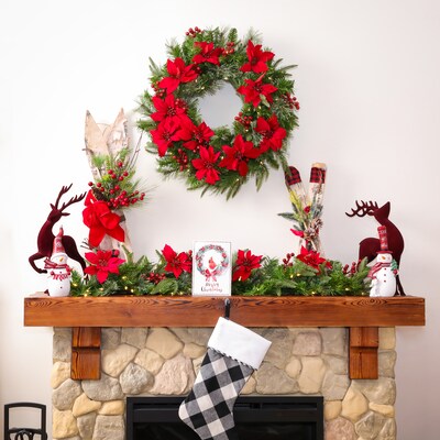 National Tree Company 26 Colonial Wreath with Battery Operated LED Lights (QPECO8-301-26WB)
