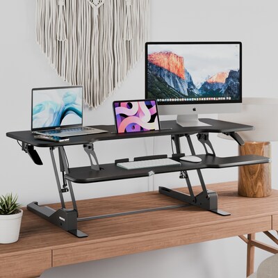 Mount-It! 47W Manual Rectangular Adjustable Standing Desk Converter, Black (MI-15009L)